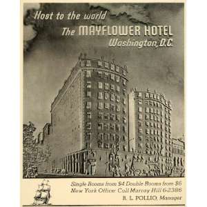  1937 Ad Mayflower Hotel Washington D C Pollio Manager 