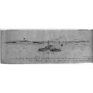  Drawing Bay Point Rebel Battery & camp on St Phillips Island 