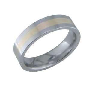  Amelie Titanium Ring with 14K Gold Center Size13.50 