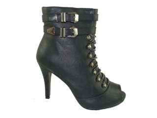   New Women Fashion Ankle High Boots Open Toe Heels Zipper Chain Style