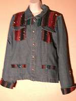   GREAT jean jacket Size L and royally embellished jean jacket  