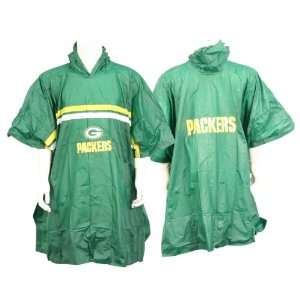  Green Bay Packers Hooded Rain Poncho   Green: Sports 