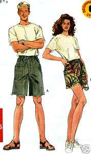 Unisex Miss Men Teen Size XS XL Shorts Sewing Pattern Simplicity 7416 