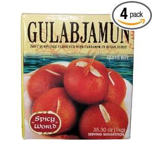 Spicy World Gulab Jamun Indian Desert, 35.30 Ounce Boxes (Pack of 4 