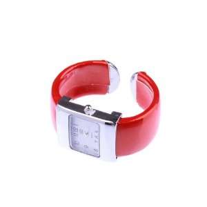  Red Big Square Bracelet Wrist Bangle Watch For Ladies 