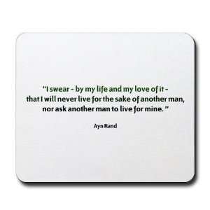  AYN RAND QUOTATION Art Mousepad by CafePress: Office 