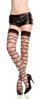 Sexy Gothic Punk Opaque Designer Thigh High Fishnet Stocking Pantyhose 