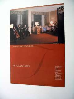 Fairmont Hotels Denver Penthouse Suite 1980 print Ad  