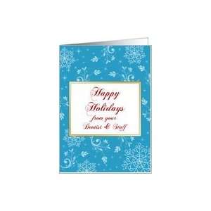  From Dentist Christmas Card Happy Holidays with Snowflake Design 