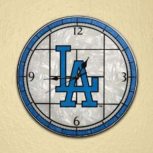 Dodgers Art Glass Clock 