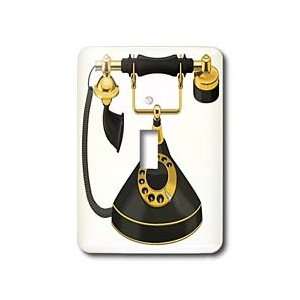  Florene Vintage   Black n Gold Rotary Phone   Light Switch 