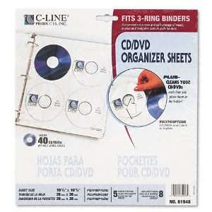  C Line : Two Sided CD/DVD Refill Pages for Ring Binder Kit 