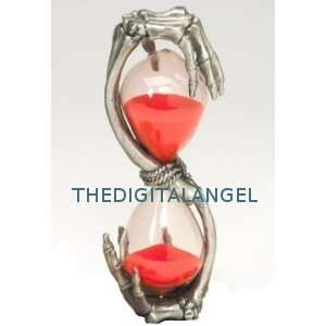   hands statue hourglass skeleton sculpture New (Digital Angel Decor