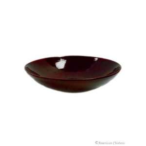   Large Red Lacquered Bamboo Salad/Food Serving Bowl: Kitchen & Dining