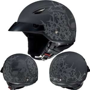   : HJC CL 21M Skull & Thorns Half Helmet Large  Off White: Automotive