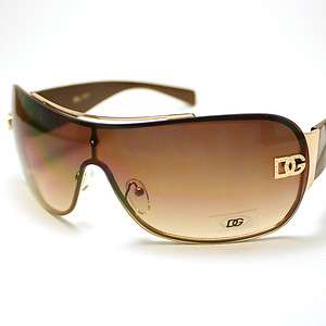 DG Eyewear Womens SHIELD Fashion Sunglasses GOLD/BROWN  