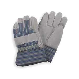   4TJV1 Leather Palm Glove, Cow Split, Gray, M, PR: Patio, Lawn & Garden