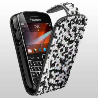 London Magic Store   Diamante Flip Leather Case Cover For Blackberry 