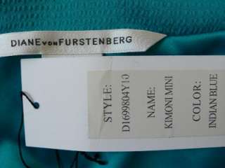 Diane von Furstenberg Indian Blue Kimoni Wrap Dress NWT 0  