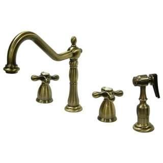 Spread Kitchen Faucet w/Side Sprayer Antique Brass  