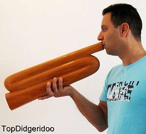 UNIQUE Z Shape Didgeridoo 59 +BAG  Hand Carved Honey Redwood 