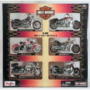   Davidson Set of 6 Motorcycle 118 Die Cast Replica Toys & Games