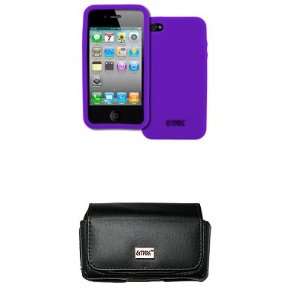  EMPIRE Apple iPhone 4S Black Leather Case Pouch with Belt 