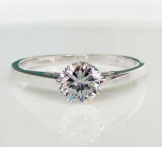   52CT Round 18K white gold GP swarovski crystal Engagement promise Ring