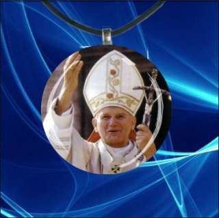 POPE JOHN PAUL II (#2) CABOCHON GLASS PENDANT 30mm  
