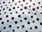 New Cotton Baby Blue corduroy fabric with brown polka dots, BTY x 62 