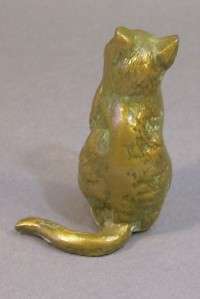Brass Cat Casting Statue Sculpture Figure Figurine  