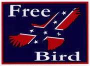 FREE BIRD CONFEDERATE FLAG BUMPER STICKER NEW  