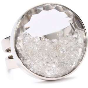 Moritz Glik Kaleidoscope 14k White Gold and Floating Diamond Ring 