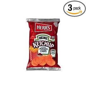 Herrs Heinz Ketchup Flavored Potato Chips, 8 oz. (Pack of 3)