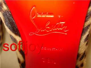 NIB Christian Louboutin sz 37 7 Lady Derby Pony booties leopard print 
