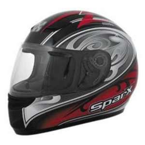    SPARX S07 SHIELD RED LG MOTORCYCLE Full Face Helmet: Automotive