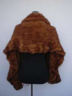 BRAND NEW KNITTED MINK FUR STOLE SHAWL CAPE WOMEN  