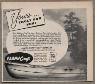 Original 1957 Vintage Ad Aluma Craft Boats Aluminum Minneapolis,MN .