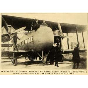  1920 Print Vickers Vimy Airplane Cairo Egypt Good Hope 