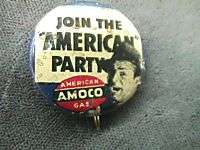 VINTAGE AMOCO AMERICAN OIL CO JOIN AMERICAN PARTY PIN  