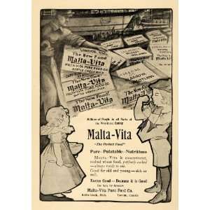  1902 Ad Malta Vita Pure Perfect Foods Boat Cargo Kids 