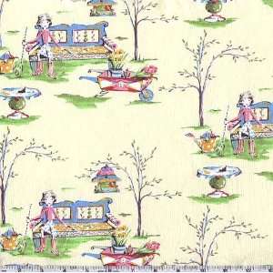   45 Wide The Garden Ivory Fabric By The Yard: Arts, Crafts & Sewing