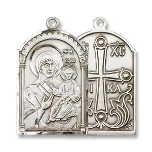  Mother of God Silver Medal with 24 Stainless Chain 