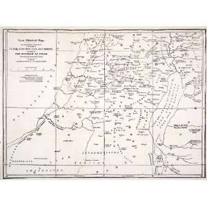 1929 Print Antique Map Israel Jewish History Judah Benjamin Dan Simeon 