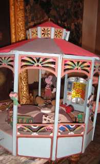ANTIQUE MICKEY MOUSE 7 DWARFS FRENCH TOY CAROUSEL MERRY GO ROUND 
