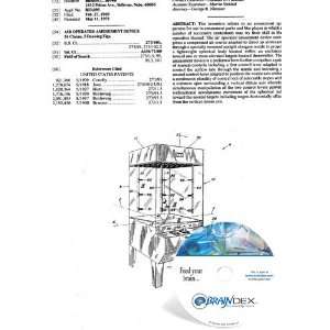  NEW Patent CD for AIR OPERATED AMUSEMENT DEVICE 