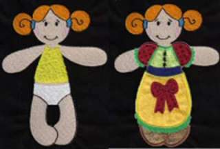 Paper Dolls Machine Embroidery Designs  