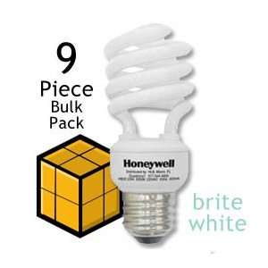 Honeywell 14 Watt Brite White T2 Mini Spiral, 9 pc Bulk Pack CFL Light 