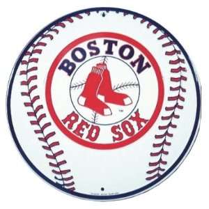  MLB Baseball 12 Round Metal Sign   Boston Red Sox Sports 