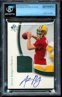BGS 10 AUTO AARON RODGERS 2005 SP AUTHENTIC (2) COLOR PACKERS PATCH RC 
